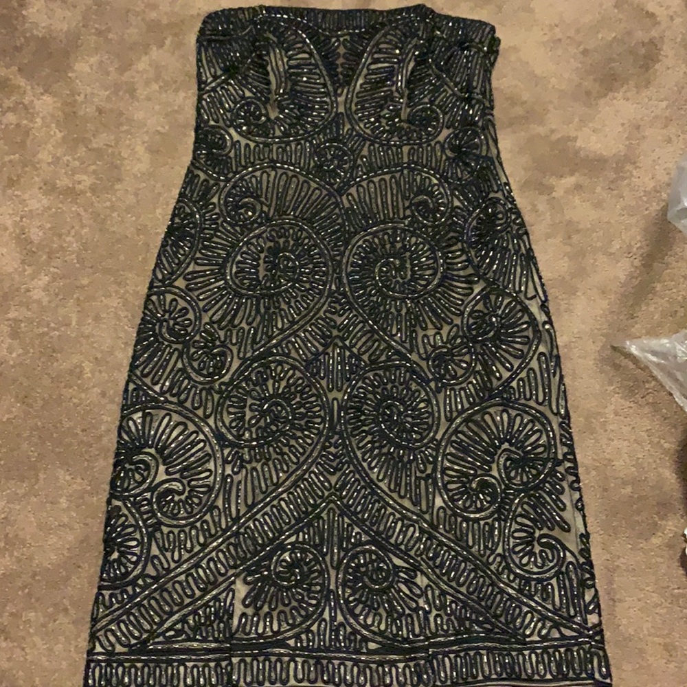 Sue Wong beaded strapless dress size 4